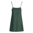 thumbnail image 3 of Bbyeadc Linen Dresses for Women Summer Cami Lounge Slip Sundress Sleeveless V Neck House Casual Mini Dresses,Dark Green (L), 3 of 7