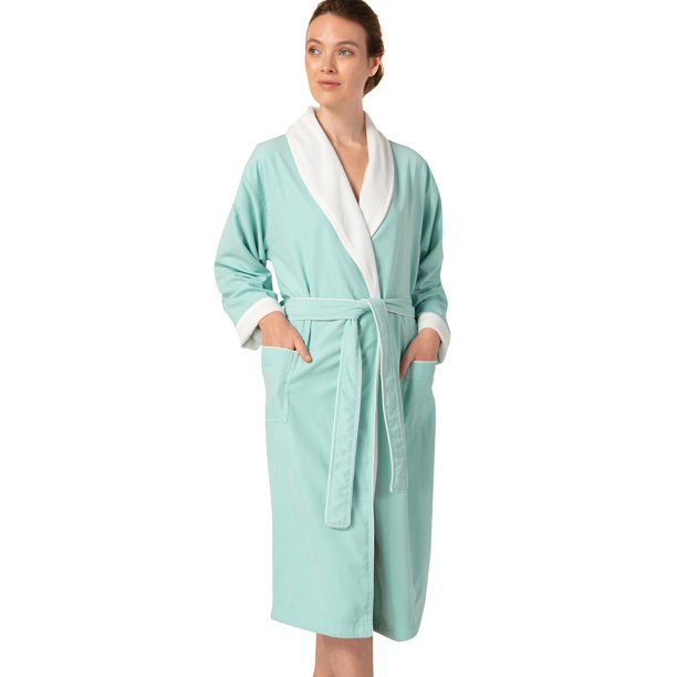 SEYANTE Plush Lined Microfiber Unisex Warm Spa Robe Luxury Hotel Robe, Spa Bathrobe for