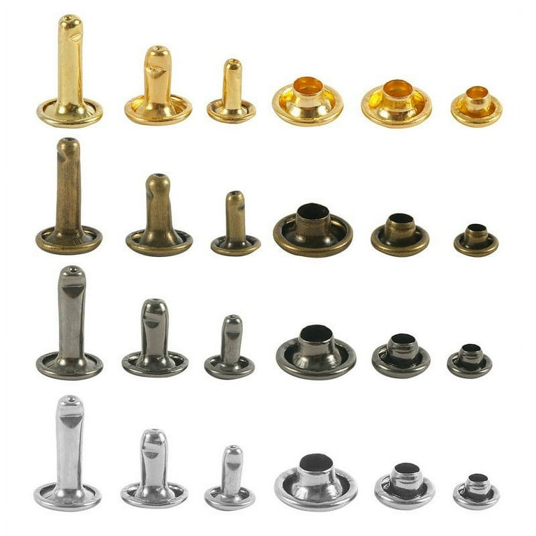 360pcs Metal Rivets For Leather Double Cap Rivets Tubular Rivet Studs With  3 Repair Tool And Storage Box