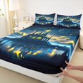 thumbnail image 3 of Homewish Fantasy Art Halloween Castle Bed Sheets,Lake Mountain Print Full Size Sheets,4pcs,1 Flat Sheet,1 Fitted Sheet and 2 Pillowcases, 3 of 6