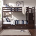 thumbnail image 3 of Harper & Bright Designs Stairway Bunk Bed Twin over Twin, Wooden Twin Size Bunk Bed Frame with 6 Storage Drawers and Staircase for Boys and Girls Adults, Espresso, 3 of 20