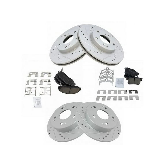 Front and Rear Brake Pad and Rotor Kit - Compatible with 1998 - 2002 Honda Accord 3.0L V6 1999 2000 2001