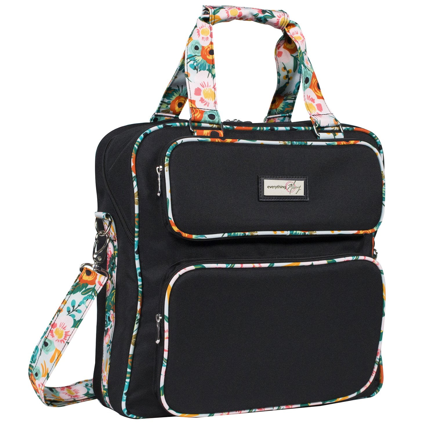 Everything Mary Scrapbook Carrying Storage Tote - Black & Floral ...