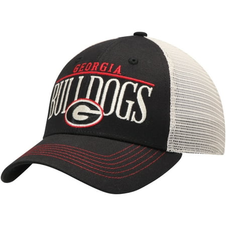 Georgia Bulldogs Buckle - Men's Black Georgia Bulldogs Straightaway Adjustable Snapback Hat - OSFA