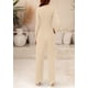 thumbnail image 2 of Mono Enterizo PRETTYGARDEN Mujer Cuello Simulado Manga Larga Beige Talla L, 2 of 8