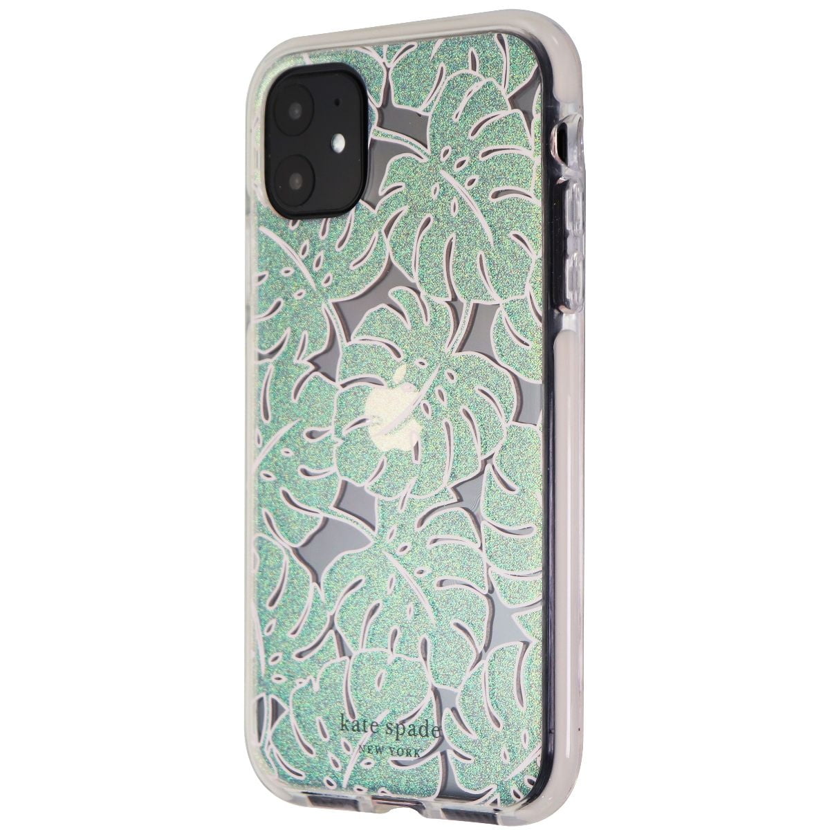 Kate Spade Defensive Hardshell Case for iPhone 11 - Island Leaf Pink  Glitter 