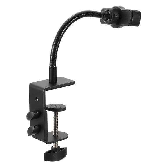 7.9" Gooseneck Phone Holder, 360 Adjustable Phone Mount Clamp Clip for 2.4-3.9" Devices Bed Desktop Stand Phone, Black