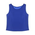 thumbnail image 3 of Yartina Womens Summer Dressy Chiffon Blouses Round Neck Sleeveless Tunic Tops Office Work Shirts Top Royal Blue L, 3 of 7
