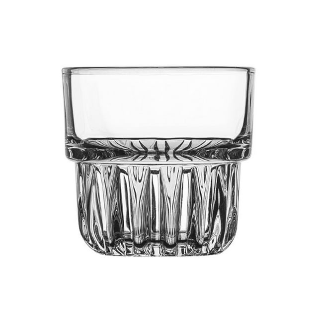 Clear Drinking Glasses, Stackable Striped Thick Glass Tumble for Water, Juice, Beverage, Milk, Coffee, Cocktail