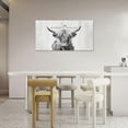 thumbnail image 3 of HFDF Farmhouse Highland Cow Wall Art for Living Room Office Large Wall Decor Black and White Cow Highland Cow Pictures Decor Rustic Country Cow Painting for Walls Ready to Hang 60x30 20x16inch Framed, 3 of 5