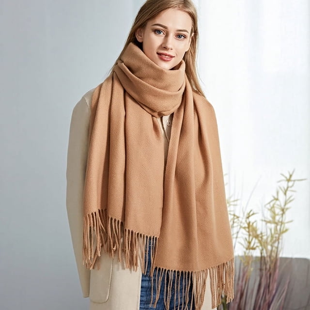 Bufanda de lana Mujer Invierno Cachemira Sólido Agua Ondulación Versátil Chal Grueso Cálido Cuello Bufanda Hombre BR Rojo Verde