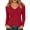 Red, variant on gbyLJF Women's V Neck Layering Shirts Long Sleeve Slim Fit Thermal Undershirts Soft Comfortable Base Layer Top