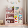 thumbnail image 2 of PAPROOS Kids Bookshelf and Toy Storage Organizer, Bookcase with Front-Facing Book Display, Kids Bookcase with Storage Shelves for Playroom, Nursery, Bedroom, Pink, 2 of 9