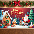 thumbnail image 5 of Festive Design Christmas Banner Santa Claus Holiday Backdrop Reindeer Snowman Decorative Ornament for Party Indoor Celebration, 5 of 9