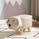 thumbnail image 1 of Taburetes bajos de madera para niños, taburete con dibujos animados bonitos para niños, taburete con forma de perro pequeño para el hogar, guardería, color beige, 1 of 5
