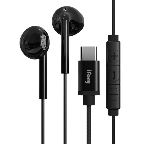 iFory USB C Headphones, Hi-Res Type C Earphones in-Ear Earbud with Baried Suit with Microphone and Control Compatible with Google Pixel LG Samsung Oneplus Sony Black… - Walmart.com