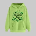 thumbnail image 6 of NuoCaiYun Sweatshirt for Women Funny Print St. Patrick's Day Long Sleeved Loose Comfortable Hooded Drawstring Pullover with Pocket, 6 of 6