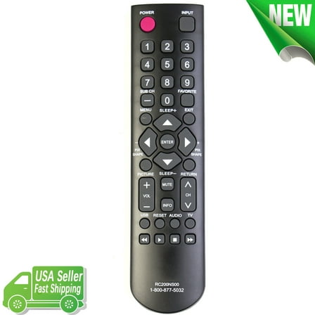 RC200NS00 Replace Remote Control for Sanyo TV DP32D53M DP42D24 DP50747 DP55360