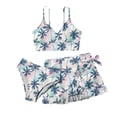 thumbnail image 1 of Swimsuit For Girls Summer Beach Floral Print Stylish 3 Pieces Split Bikini Swimsuits Set Girls Bathing Suits Multicolour 8-9Y, 1 of 3