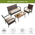 Gymax 4PCS Rattan Patio Conversation Set Outdoor Furniture Set