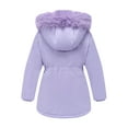 thumbnail image 3 of Aideaone Girls Winter Coats Heavyweight Kids Outerwear Warm Parka Puffer Jacket with Hood Purple 5-12Y, 3 of 9