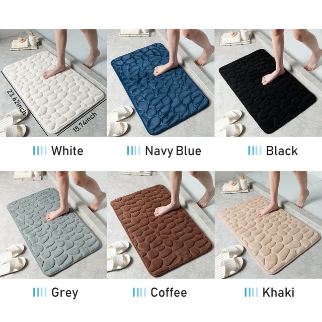 Alfombrilla de baño Cobblestone en relieve suave almohadilla de espuma viscoelástica alfombra de suelo antideslizante absorbente de agua alfombrilla de puerta alfombrilla de silla alfombra de baño lav yeacher estándar