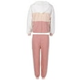 thumbnail image 6 of MintLimit Women's Casual 2 Piece Tracksuit Set Striped Patchwork Zipper V-neck Long Sleeve Pullover and Jogging Pants Sports Suit, 6 of 7