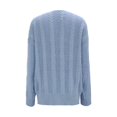thumbnail image 5 of Nooxsoe Womens Knit Cardigan Classic Casual Knit Outerwear Button Down Thick Soft Knitwear Sweater Coat Cardigan Open Front Fall Winter Clothing Soft Knit Women's Sweater Blue S, 5 of 5