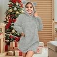 thumbnail image 2 of YunPes Fleece Pullover Girls Sweater Dress Winter Warm Hoodies Sweatshirts for Teens Cute Bear Ear Fuzzy Long Cozy Tops, 2 of 9