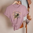 thumbnail image 4 of Alun Cute Honeybee Graphic T Shirts Round Neck Soft Comfort Fit Short Sleeve Tee Shirts for the Love of the Bees Fashion Letter Printed Summer Ladies Tops Pink XXXL, 4 of 4