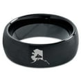 thumbnail image 2 of Tungsten Alaska The Last Frontier State Mountain Band Ring 8mm Men Women Comfort Fit Black Dome Brushed Polished, 2 of 4