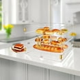 thumbnail image 2 of 3-Tier Acrylic Pastry Display Case for Commercial Countertop, 360° View Bakery Cabinet with Gold Handle & Removable Trays, Clear Bread Storage Box for Donuts, Cookies & Cakes, 21" x 16" x 14", 2 of 7