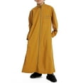 thumbnail image 5 of Mercatoo Kids Thobe for 𝐌uslim Boys 𝐈slamic Arabic Long Sleeve Kaftan Robe Zipper Prayer Dress for Boys 𝐌uslim Thobe Eid Outfit, 5 of 9