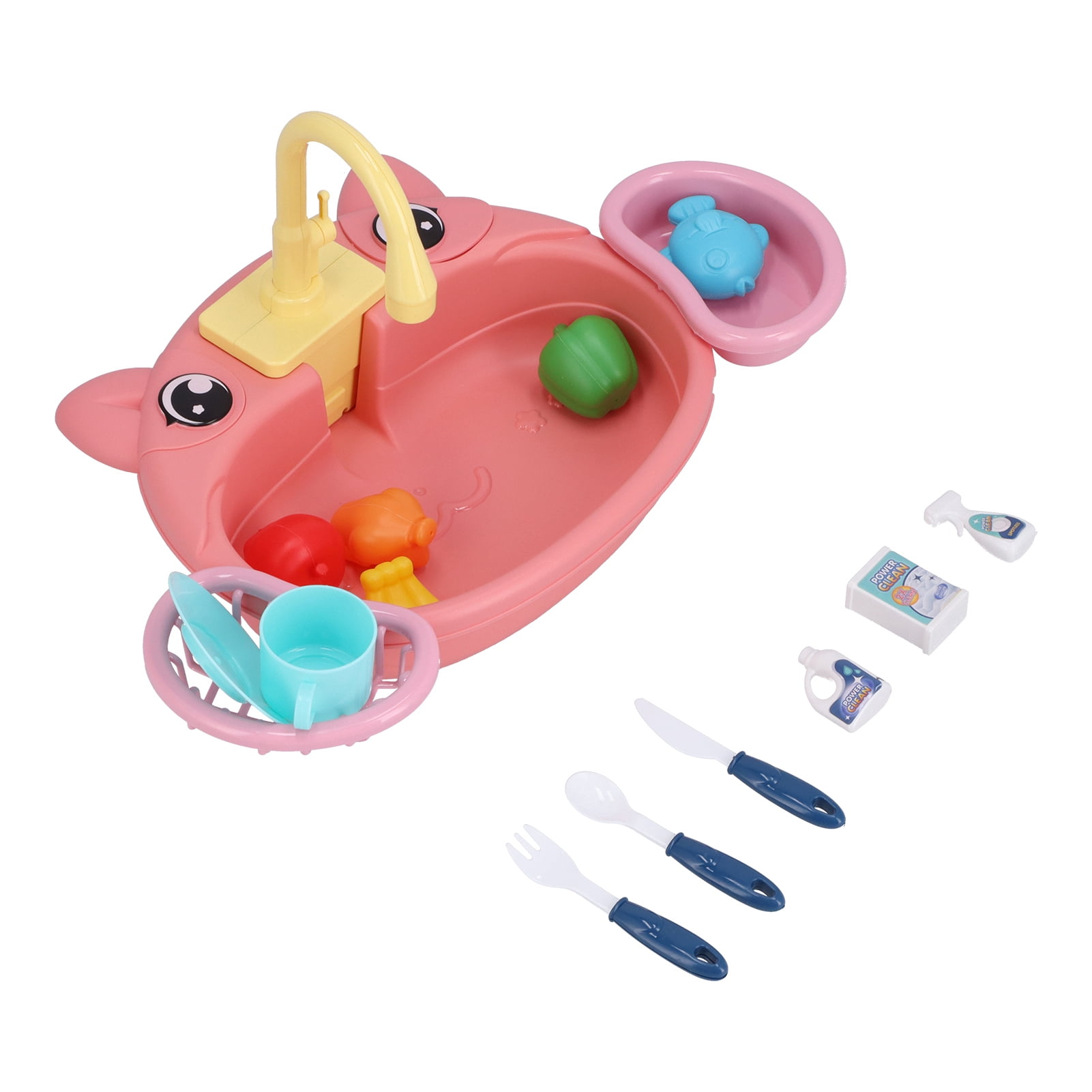 Kids Kitchen Toy Set, Pretend Play Kitchen Sink Toys 180 Rotatable  for Kids over 3 Years Old