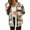 Womens Jackets & Coats Brown, variant on Fleece Coats for Women Trendy Plaid Printed Long Sleeve Snap Button Up Shackets Jackets with Pockets Ladies Casual Loose Warm Outerwear Coat Clearance
