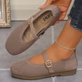 thumbnail image 2 of Women's Barefoot Mary Jane Flats - Wide Toe Box & Square Toe Mesh Knit Ballet Flat Shoes, Comfortable Dressy Casual Soft Soled Shoes Coffee 8.5(41), 2 of 9