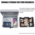 thumbnail image 4 of Large Cash Box with Combination Lock,Safe Metal Box for Money, Storage Lock Box with Money Tray,9.84"x 7"x 3.54" Lightgrey Large, 4 of 7