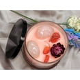 thumbnail image 2 of Rose Petals Natural Soy Wax Candle Highly Scented with Rose Quartz Crystals, 2 of 7