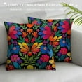 thumbnail image 3 of Shiartex Mexican Fiesta Throw Pillow Covers  Dragonfly Flower Dahlia Pillow Case Day of The Dead Dia De Los Muertos Cinco De Mayo Decorations 20x20in, 3 of 5