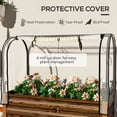 thumbnail image 3 of Outsunny Raised Garden Bed with Cover and Storage Shelf, Rectangular Metal Elevated Planter Box with Legs and Bed Liner, Dark Brown, 3 of 9