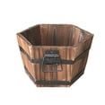 thumbnail image 1 of Almencla Wood Barrel Planter Multipurpose Unique Flowerpot for Garden Entryway Plants, 1 of 8