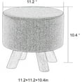 thumbnail image 3 of Modern Round Ottoman Foot Rest Stool/Seat with Linen Fabric and Non-Skid Wooden Legs (Blue), 3 of 14