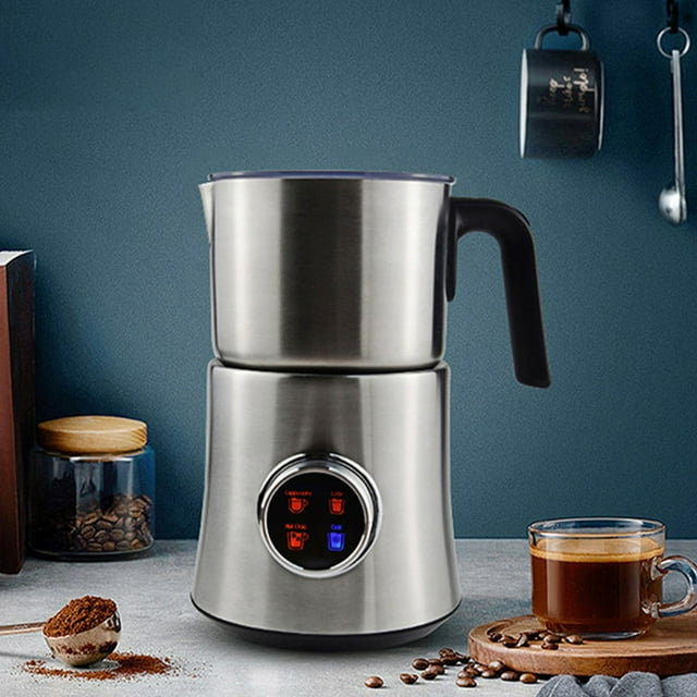 Graflsoa 900ML Electric Milk Frother MF06 with LCD Display, Stainless Steel Jug & Plastic Casing for Cappuccino, Latte, Hot Chocolate & Iced Coffee, Dishwasher Safe, 4-in-1 Functionality, Magnetic