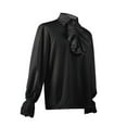 thumbnail image 4 of IROINNID Medieval Shirt for Women Classic Renaissance Steampunk Style Lace Collar Ruffled Sleeve Shirt,Black, 4 of 6