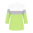 thumbnail image 5 of Viluyesy Round Neck T-Shirt for Womens 3/4 Sleeves Shirt Tops Fashionable Loose Blouse Green Size 2XL, 5 of 6