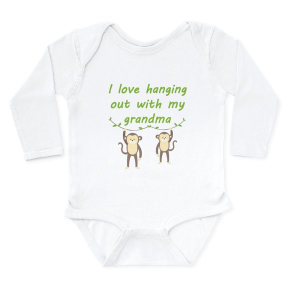 CafePress - I Love Hanging Out With My Grandma Body Suit - Long Sleeve Cotton Baby Bodysuit