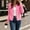 Pink, variant on IUYRTFE Women's Zip Up Ribbed Knit Bomber Jacket Long Sleeve Lightweight Casual Cardigan Top