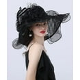 thumbnail image 3 of Women Organza Fascinator Hat Floral Tea Party Wedding Hat, 3 of 6