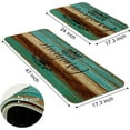 thumbnail image 6 of Kitchen Rugs Farmhouse Style 2 Piece Kitchen Rugs and Mats Non Skid Washable Kitchen Runner Rug Set Teal Cushioned Kitchen Mats for Floor Front of Sink Hallway Laundry Room, 6 of 6