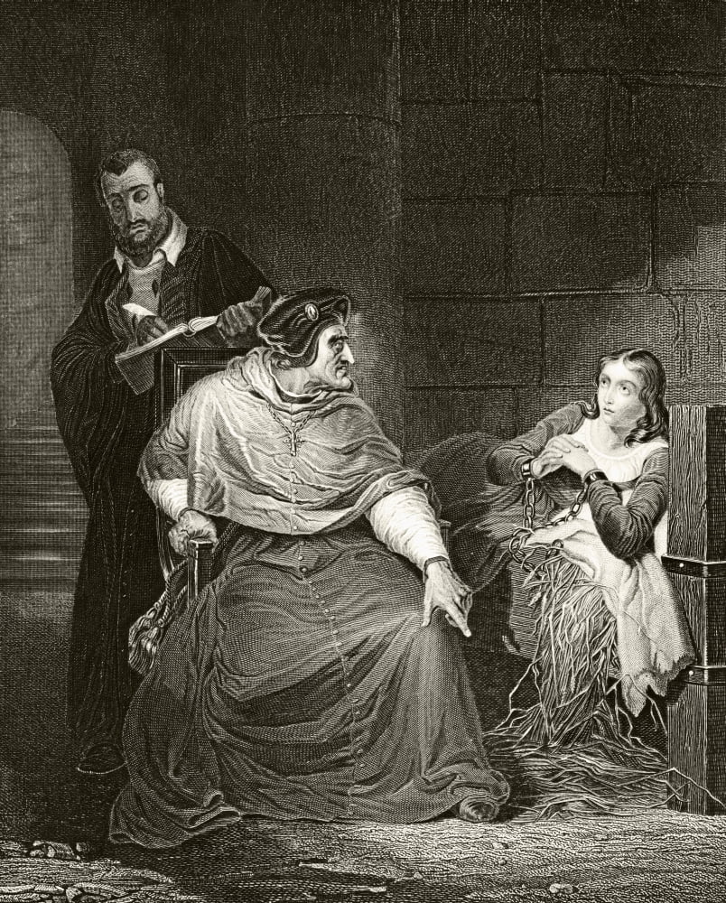 Joan Of Arc 1412 To 1431 Being Interrogated In Her Cell By The Cardinal Of Winchester After The Painting By Paul Delaroche From The National And Domestic History Of England By William Aubrey Published